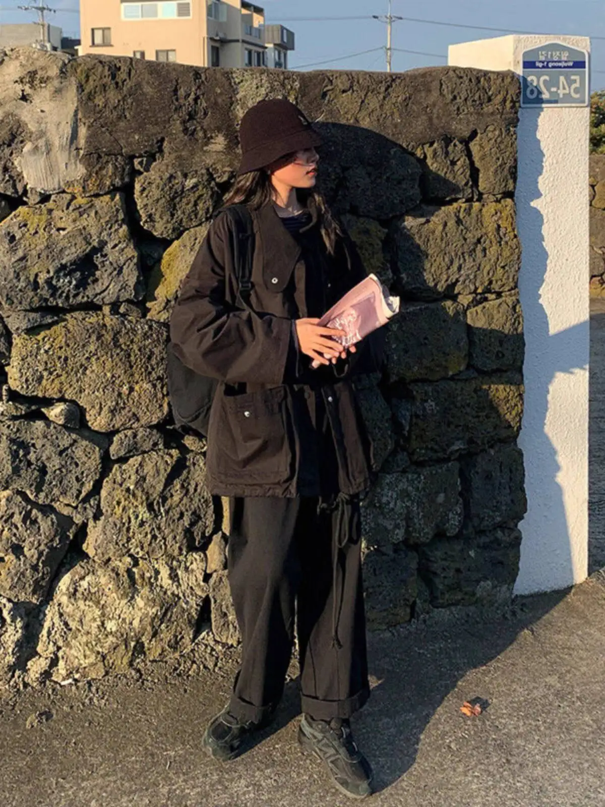 Women's 2025 Spring Thin Korean Style Oversized Utility Jacket Lazy Vibe Stand Collar Design Niche Trench Coat