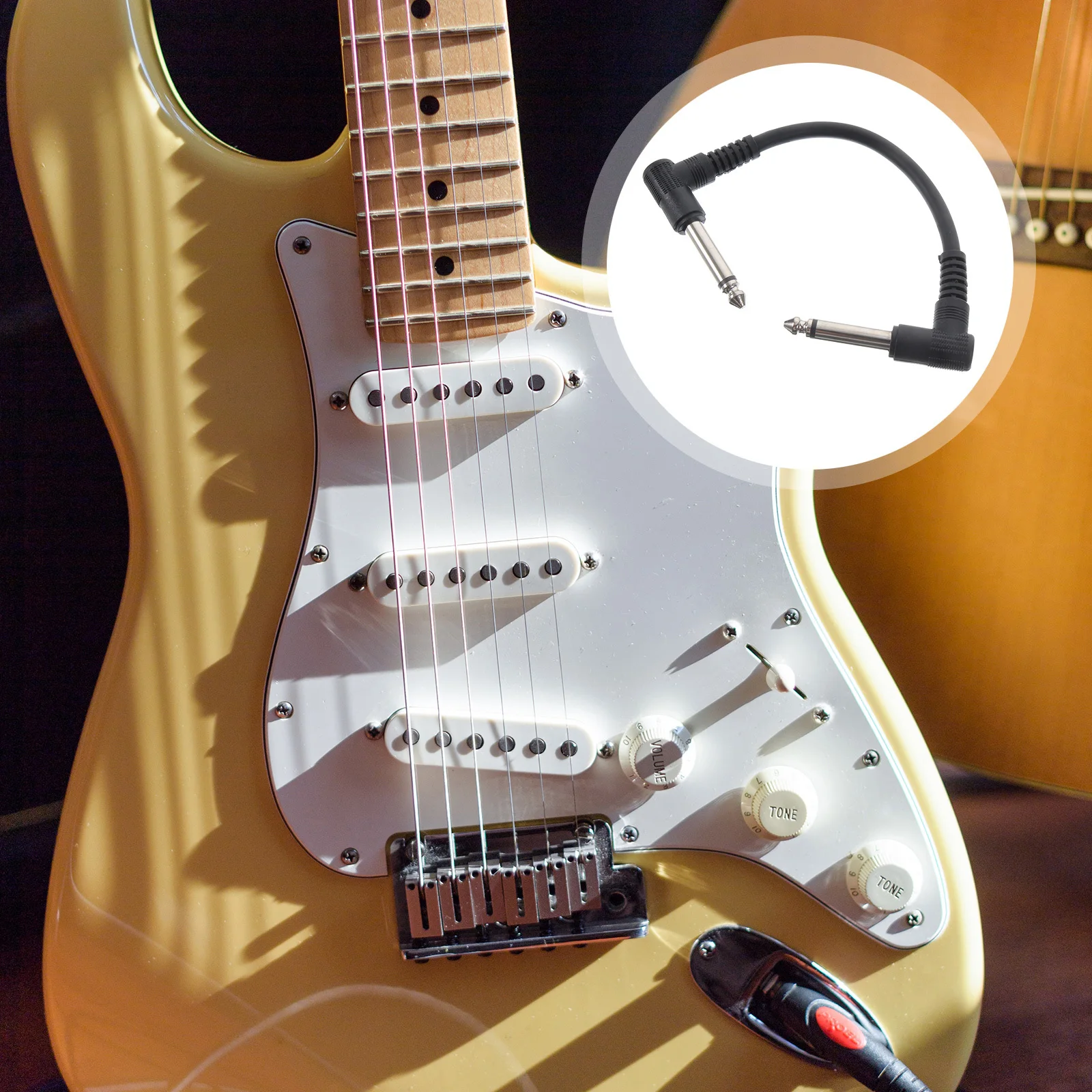 

6Pcs Guitar Effect Cables 6.35mm Male to Male 15Cm Compact Lightweight Patch Cables for Electric Guitar Electronic Drum Organ