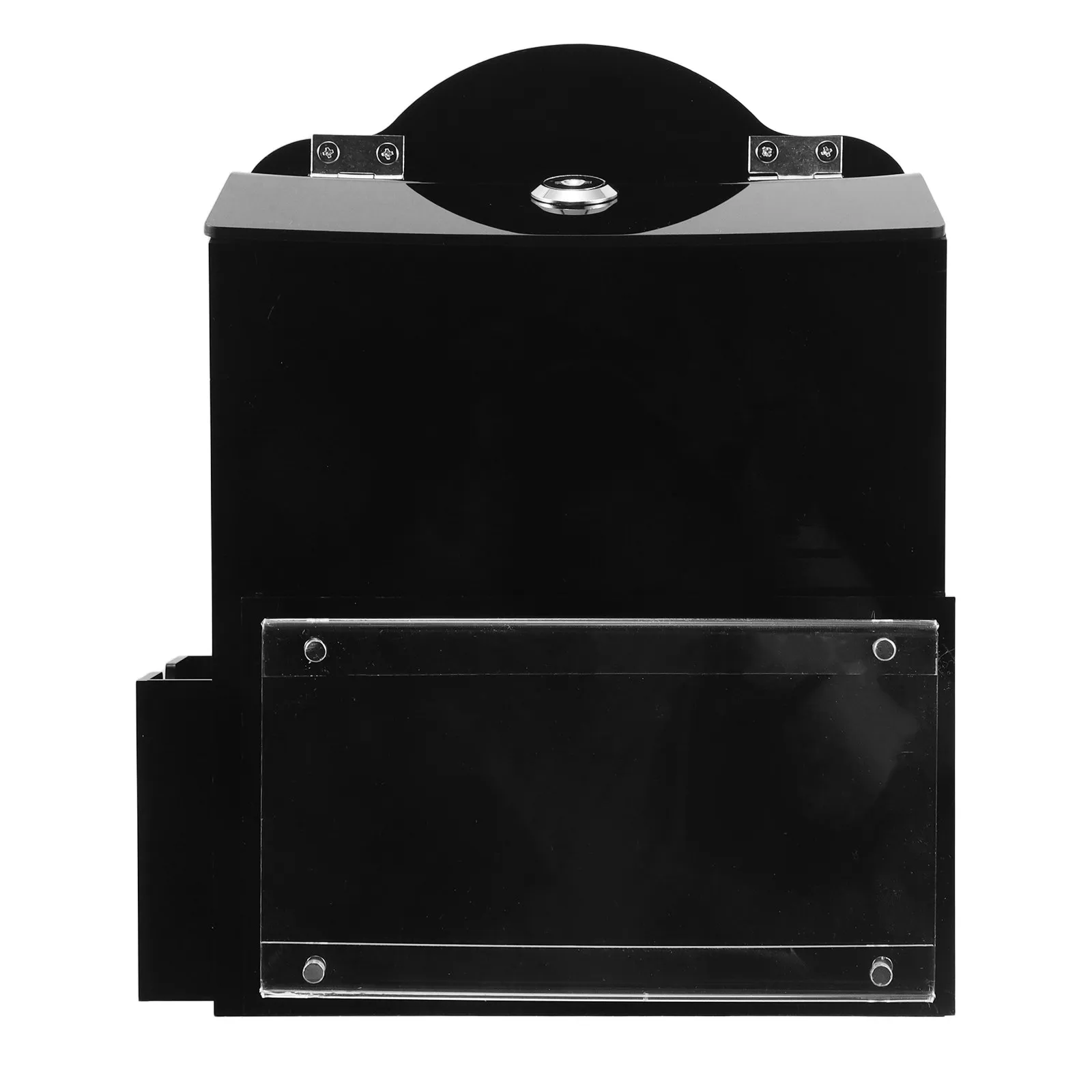 Boîte de vote en acrylique noir verrouillable, rétro, pour collecte de fonds, dons de charité, suggestions et commentaires au bureau