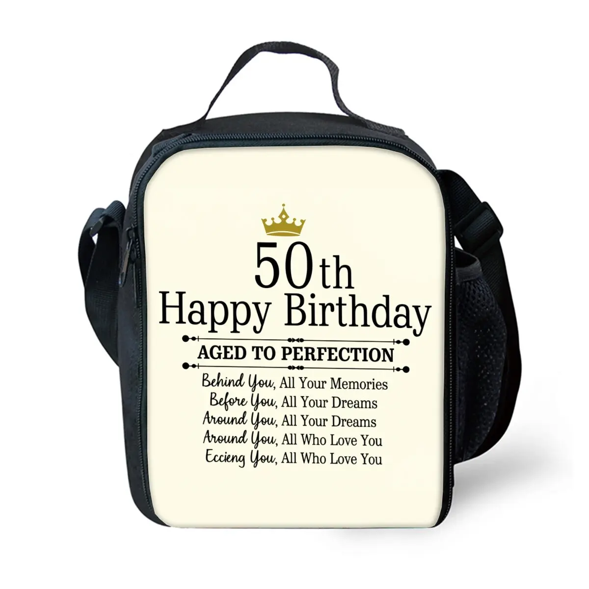 50th هدية عيد ميلاد طباعة حزام الكتف معزول أكياس الغداء ثلاثية الأبعاد الكرتون صبي/الفتيات نزهة الغذاء الحفاظ على حقيبة حفظ الطعام الحرارية