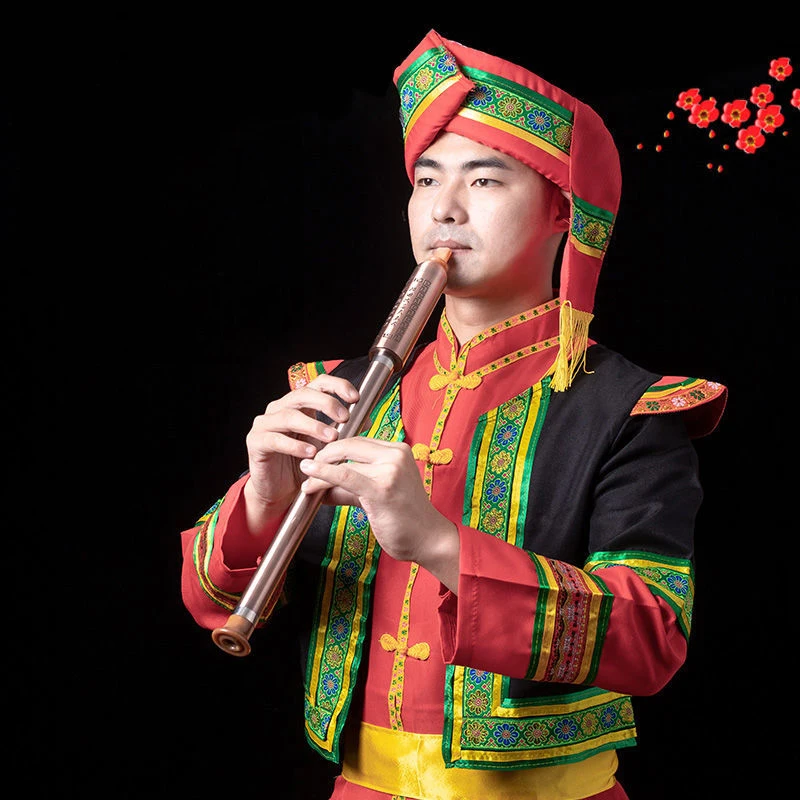 Chinese Bawu Woodwind Flute Copper Plated Concert Musical Instruments Chinese Folk High Quality