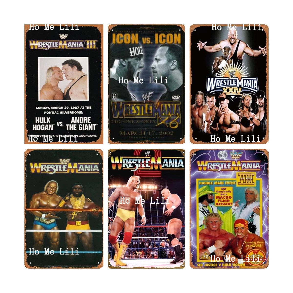 

Wrestlemania Xxiv Movie Poster Vintage Metal Tin Logo Room Decorated For Home Coffee Bar Wall Art