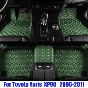 Kožené koberce na zakázku pro 5dveřový hatchback vhodné pro Toyota Vitz Yaris XP90 2006 2007 2008 2009 2010 2011 6 nejlepší prodej Koberce pro Toyota Vitz - №3