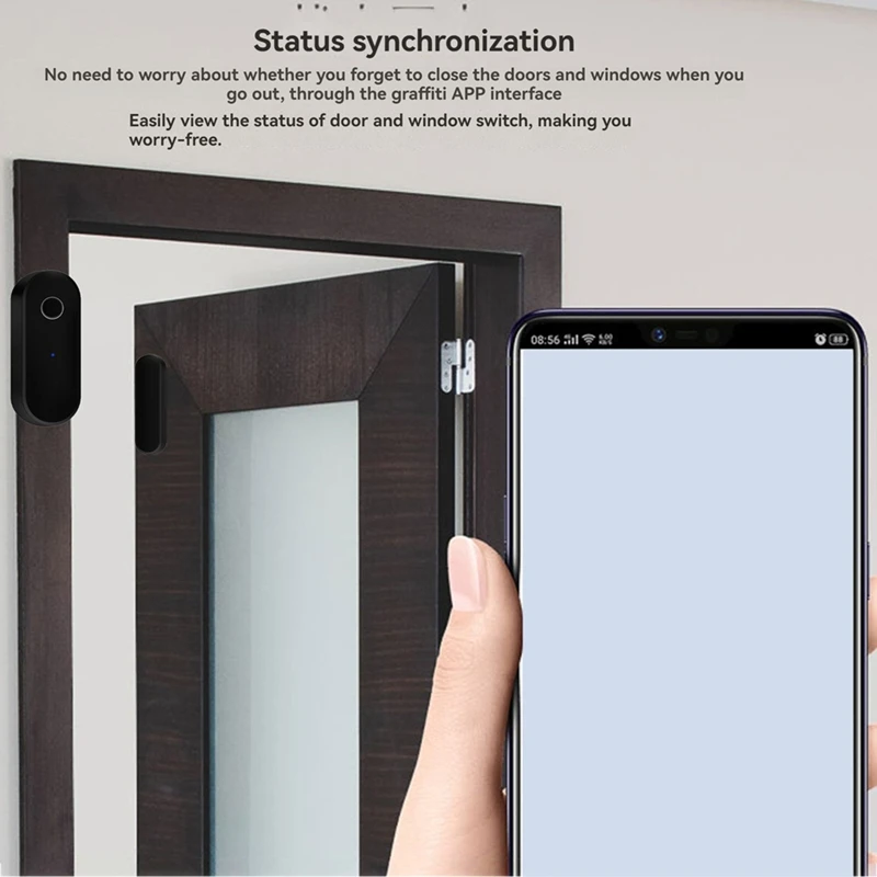 Tuya Smart Door Sensor  Home Security Window Detector Door Sensor Switch Handle Window Alarm Contact Sensor