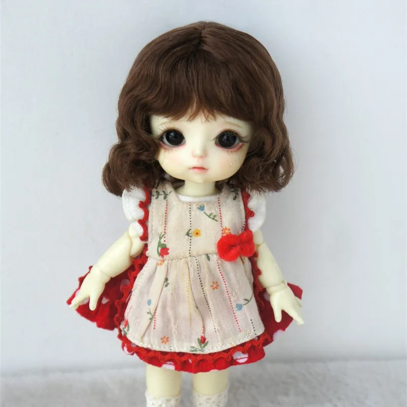 Jusuns OB11 Haar JD693 5-6 inch 13-15 cm 1/8 Korte Mini Wave Zachte Mohair BJD pruik Lati Witte Pop Accessoires