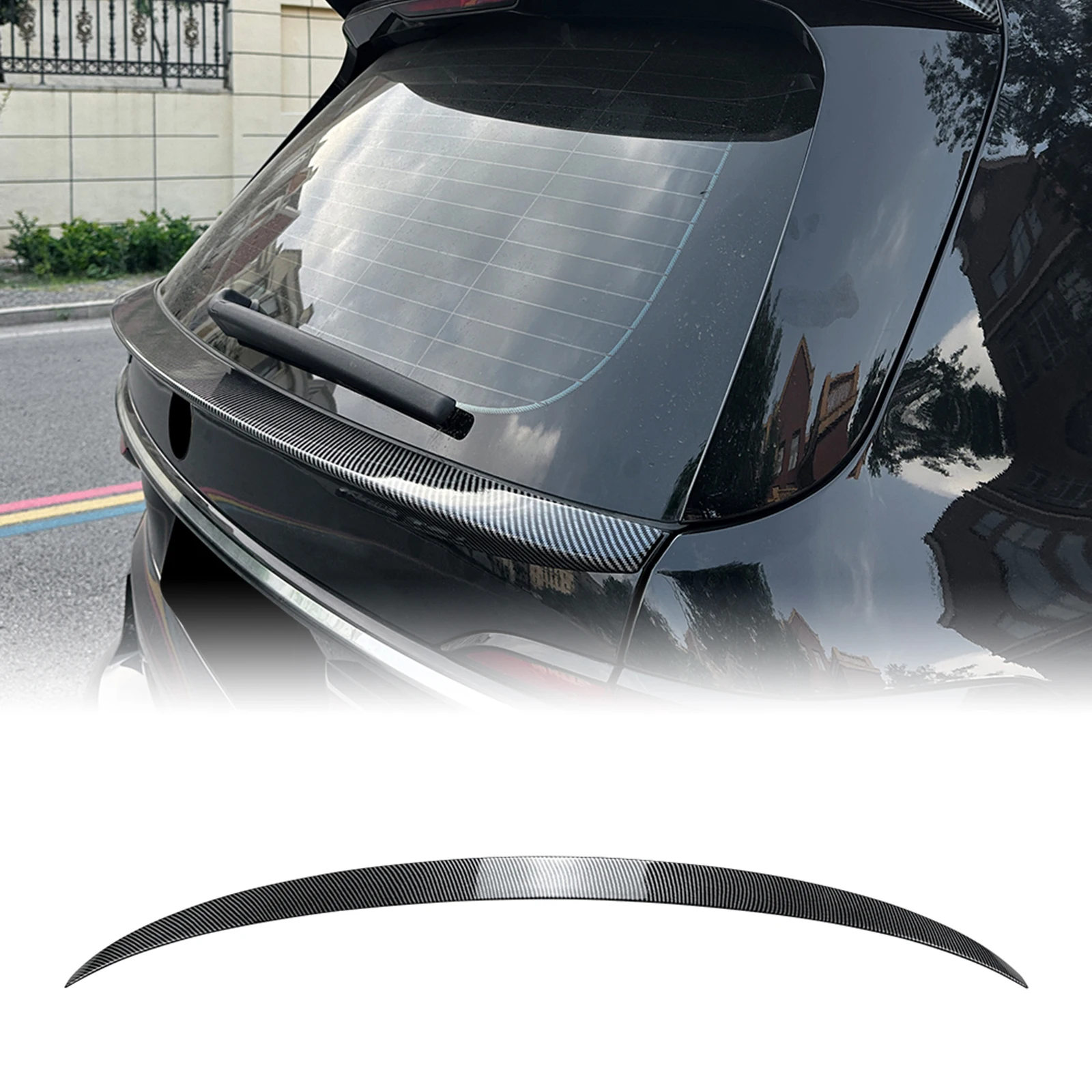 

Carbon Fiber Look/Gloss Black Tail Tailgate Center Splitter Rear Trunk Middle Spoiler Wing Lip For 2019-2025 BMW X7 G07 M Sport