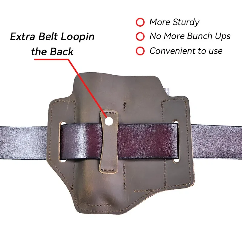 حامل متعدد المهام للعمل في الهواء الطلق، حزمة مراوح تكتيكية، منظم من الجلد الطبيعي، أداة سكين قابلة للطي، حقيبة حزام الخصر #5