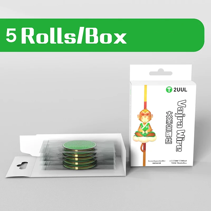 5Pcs/Box 2UUL Vajra 0.035MM 100M LCD Screen Separation Wire For Curved Screen Mobile Phone Frame Separation And Glue Removal