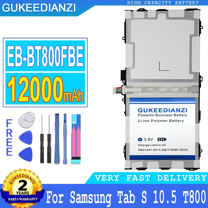 

EB-BT800FBE 12000mAh High Capacity Replacement Spare Battery For Samsung Galaxy Tab S 10.5" T800 T801 T805 T805C T807 Batteries