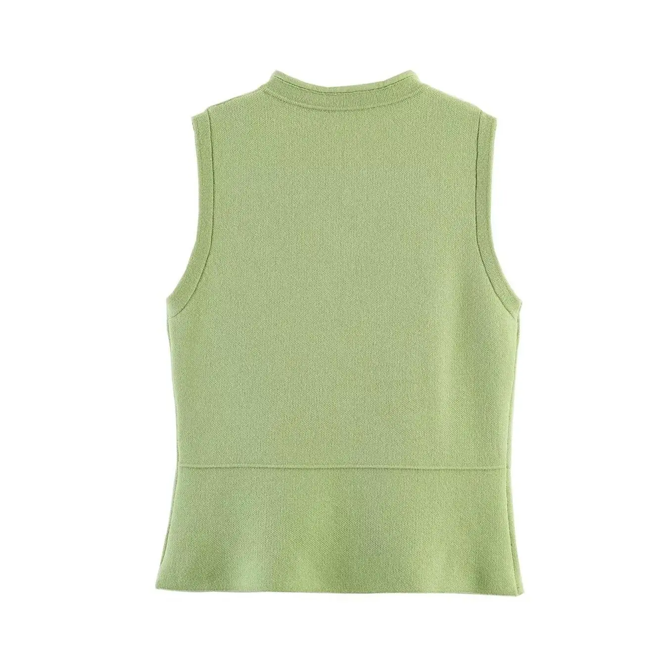 Neue Damen Strickweste Cropped Tops Ärmellos 2026 Knopfleiste Sommer-Weste Elegantes Einfarbiges Damen-Oberteil Gestrickte Kurze Tops – Detail 17
