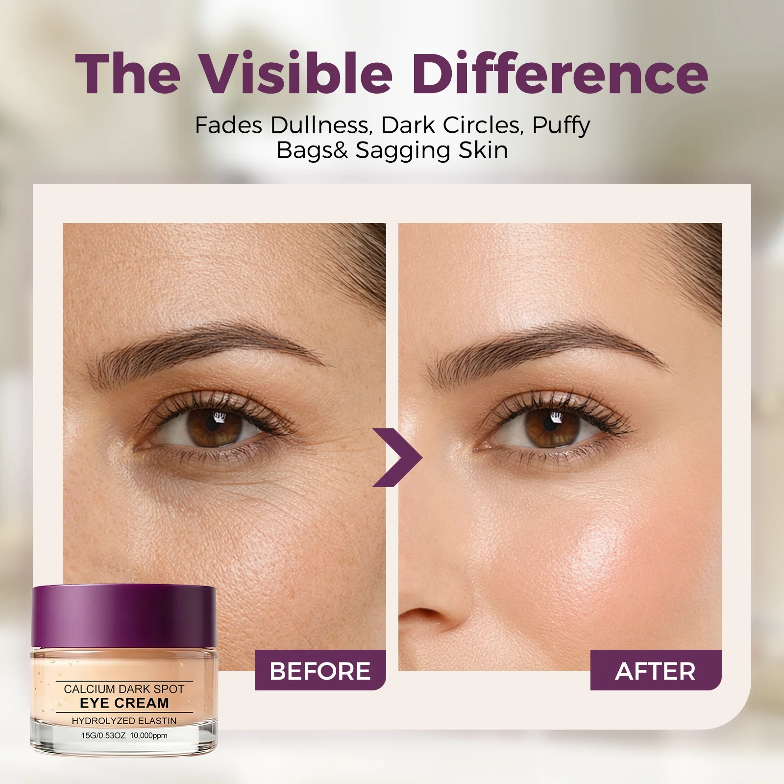 Calcium Dark Spot Eye Cream Anti Dark Circles Reduce Under Eye Bags Improve Sagging Eye Skin Hydrate EX Volume Firming Eye Cream