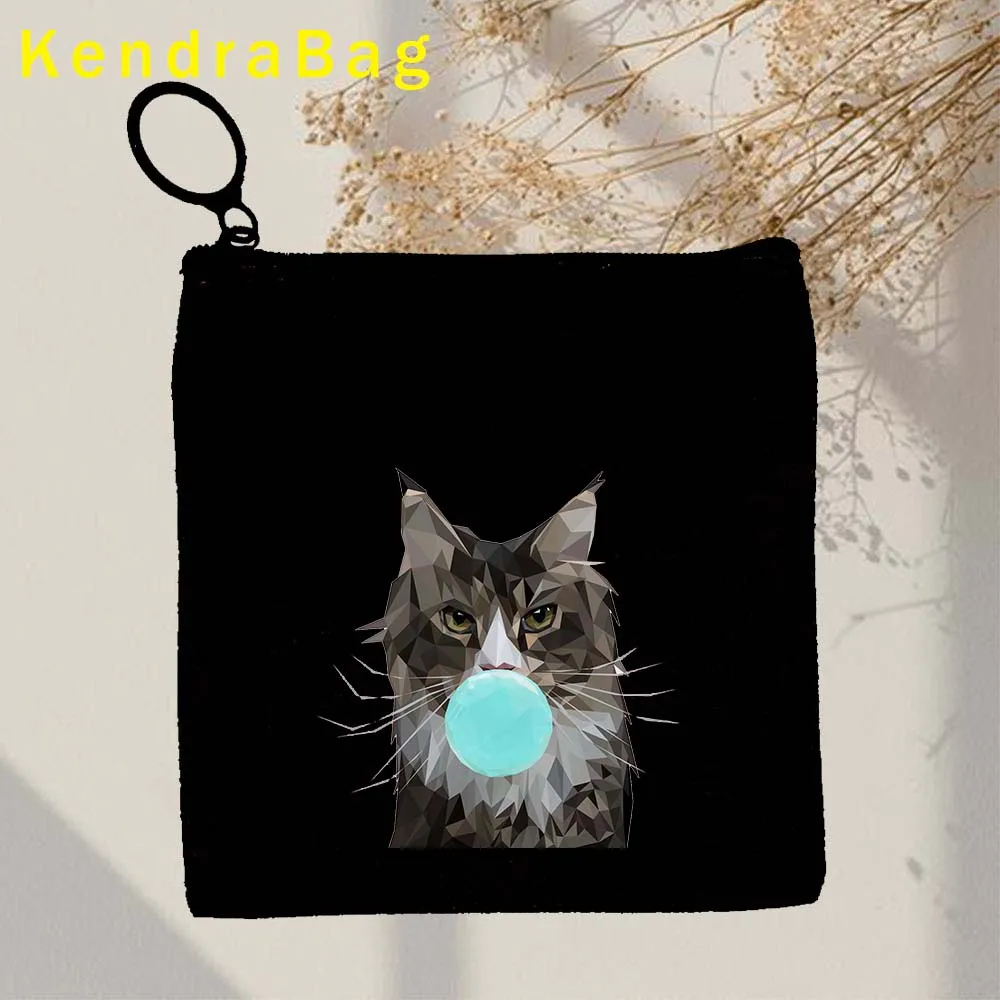 Funny Cute Bubble Gum Animal Horse Key Coin Purse Monkey Shark Panda Cat Dog Tiger Butterfly Sloth Llama Pouch Wallet Canvas Bag