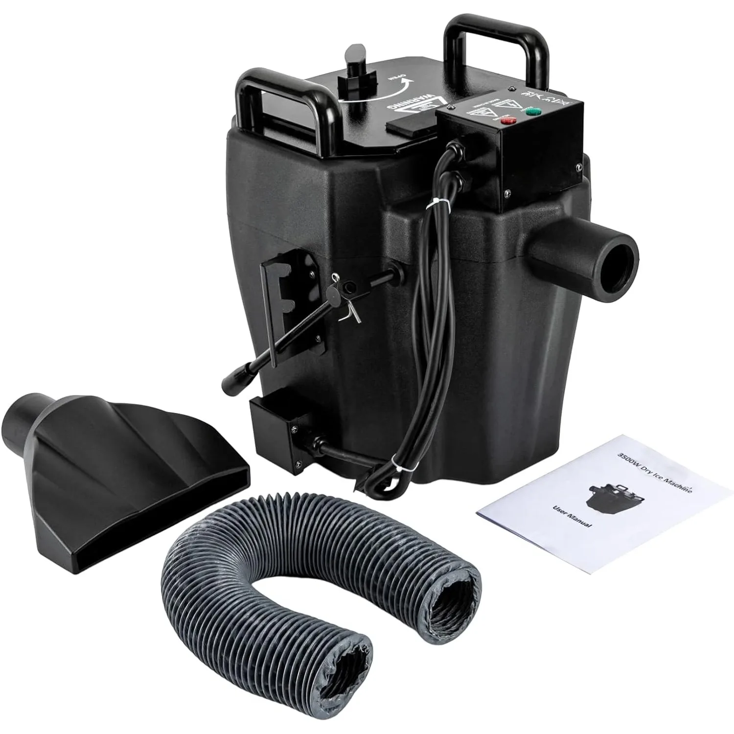 آلة صنع الثلج الجاف ذات تأثير المرحلة بقدرة 3500 وات آلة دخان منخفضة لحفلات الزفاف باللون الأسود