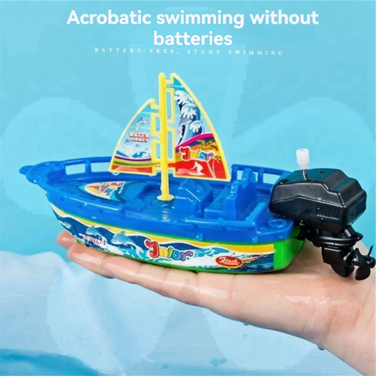 Kids Speed Boat Ship Wind Up Toy Bath Toys Shower Toys Float in Water Kids Classic Clockwork Toys for Children Gift D