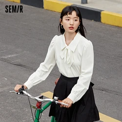 Semir Polo Shirt Women Embroidered Fashion Loose Clothing Casual Style Autumn Gentle Women’s Elegant Textured Pullover