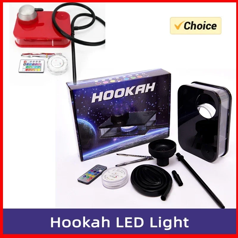 

Smoking Hookah LED Light Nargile Cachimba Water Pipe Chicha Hookah Kit Accessories For Smoking Кальян Acrylic Shisha