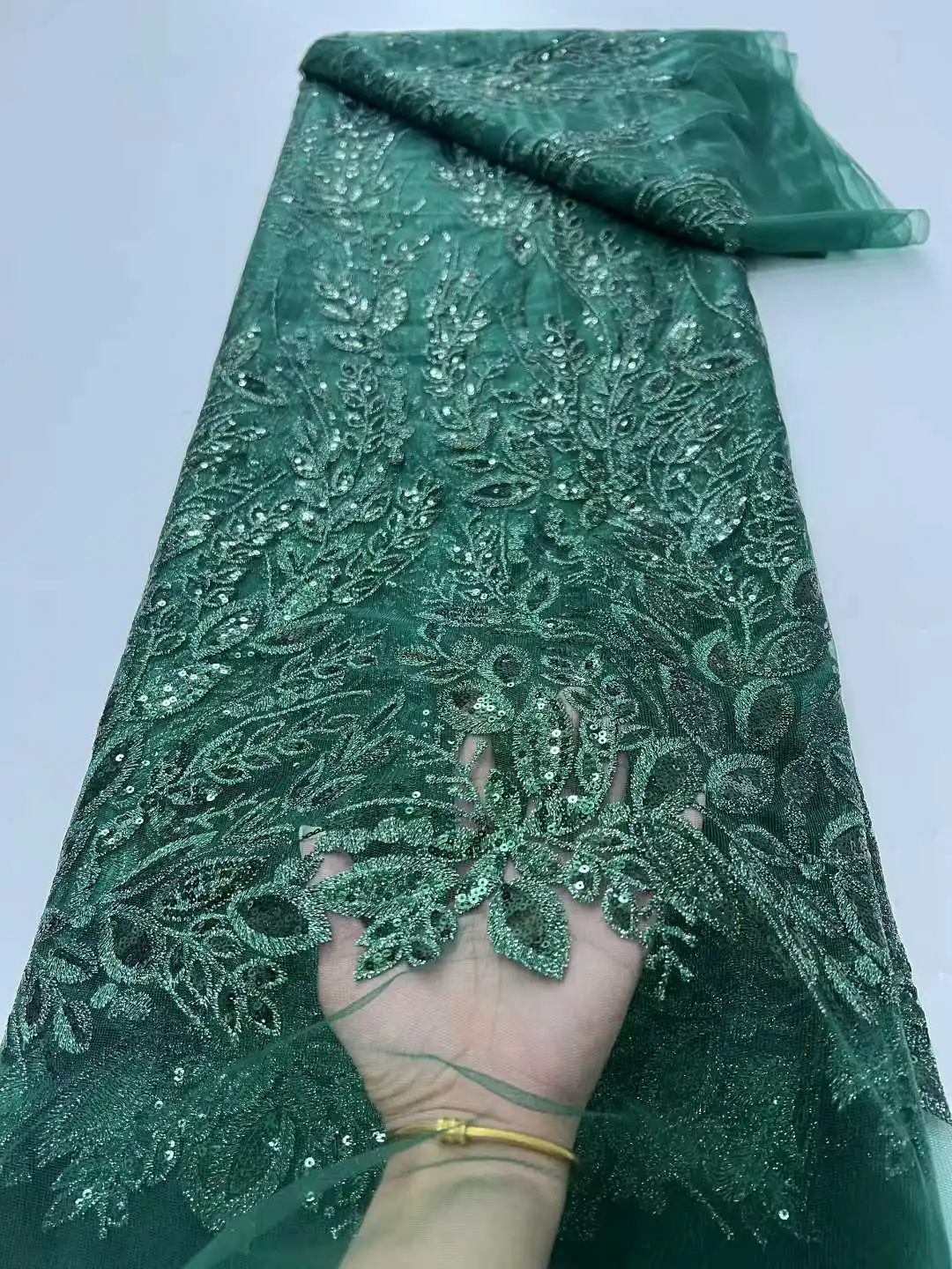 

Nigeria Tulle Lace African Lace Fabric with Sequins 2025 High Quality Nigerian Mesh Net Lace Fabric for Wedding Dresses