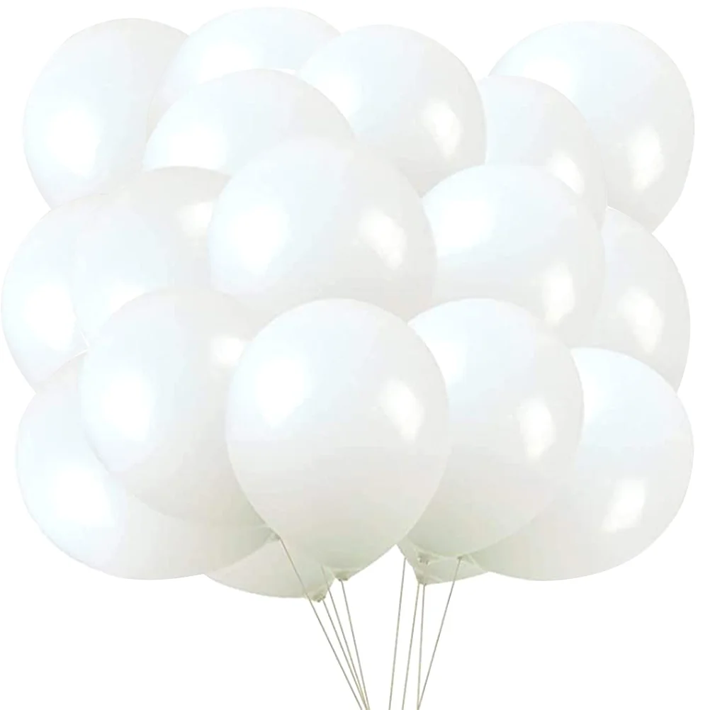 

100 Pcs Bride Balloons Round White Wedding Kit Party Supplies Valentines Day Birthday for Women Man