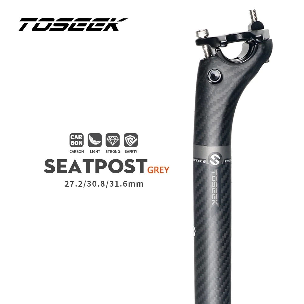 

TOSEEK Matte Carbon Seat Post offset 20mm Bicycle Seat Tube 27.2/30.8/31.6mm Telescopic Seatpost Dropper Post