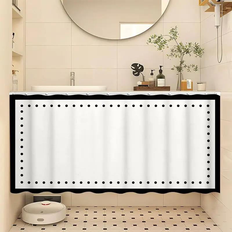 VIKAMA Fresh Flowers Daisy Door Curtain Cream Yellow Three White Blossom Bathroom Cabinet Cover Decor Home Retro Style Soft Cozy