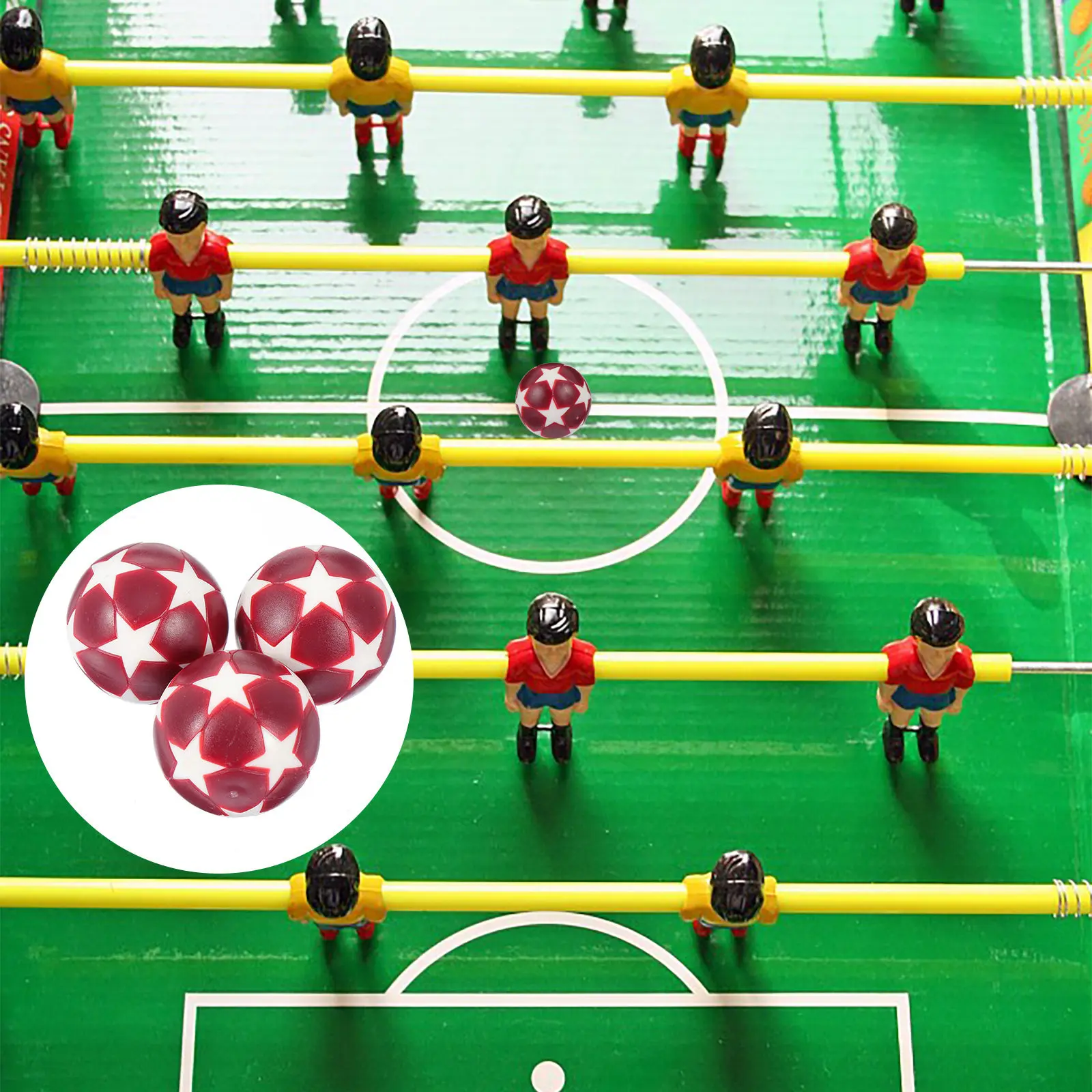 

10Pcs Safe Premium Plastic Table Soccer Balls Compatible with Most Foosball Machines Pattern Mini Football