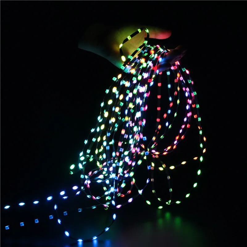 DC12V  3Pin black Wire 1000ct Pixels 1.5cm-10cm Pitch WS2811 LED Seed Pixel String Light RGB IC Addressable Full Color IP68