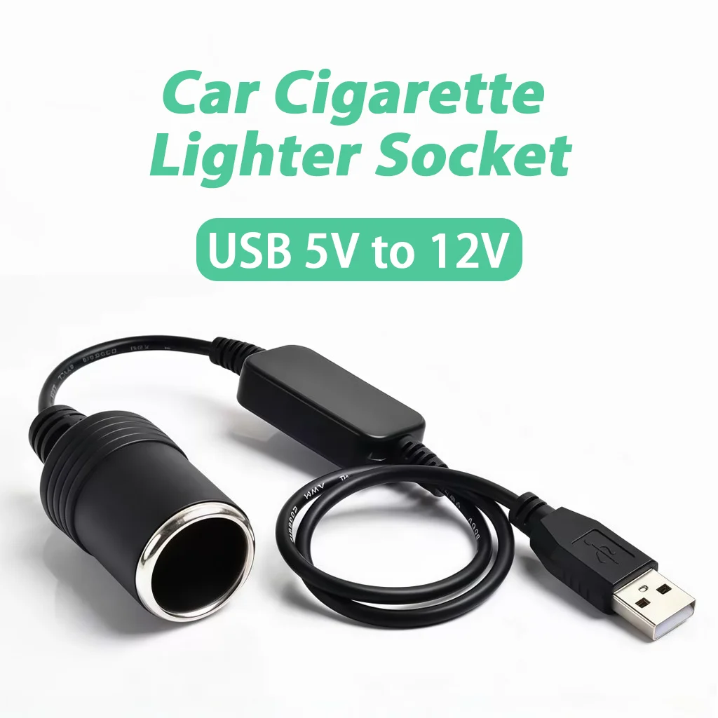 Universal USB to Car Cigarette Lighter Socket Adapter 5V to 12V Car Booster for Car DVR Dash Cam Electronic Dog Power Charger