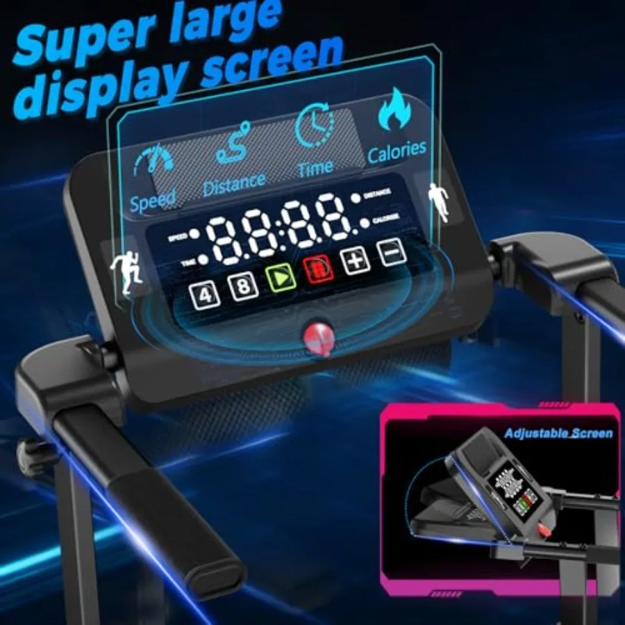 Under-desk walking pad treadmill for home and office use foldable portable design with incline handle bar 300 lb ccity 2.5HP mo