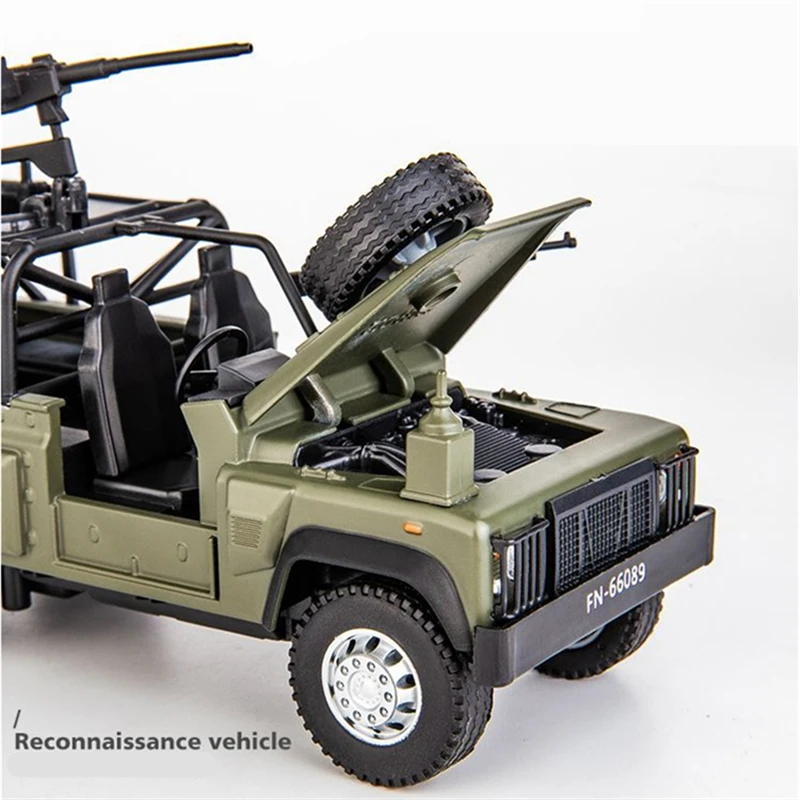 1/32 Defender Legering Verkenning Auto Model Diecast Metalen Militaire Combat Off-Road Voertuigen Gepantserde Auto Model Kinderen Speelgoed Gift