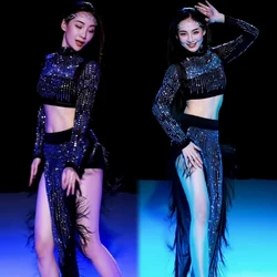 2024 New Belly Dance Costume Advanced Light Luxury Elegant Split Style Hot Diamond Oriental Dance Professional Performance Set