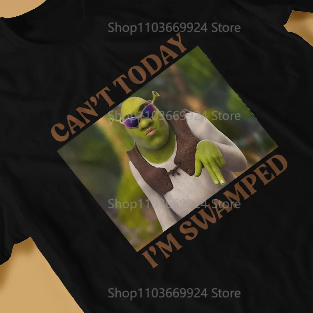 Can\'t Today I\'m Swamped Shrek Cartoon Movie T Shirt Punk O-Neck TShirt Polyester Clothing