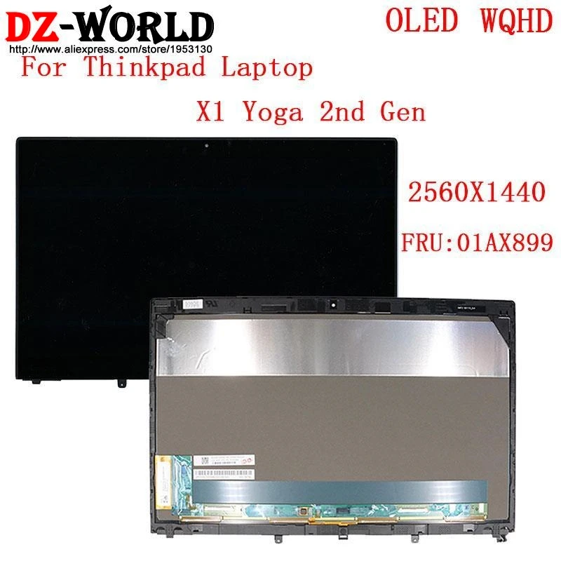 Nowy/oryg 14 "OLED WQHD ekran dotykowy LCD do laptopa Lenovo Thinkpad X1 Yoga 2. generacji 2 01AX899