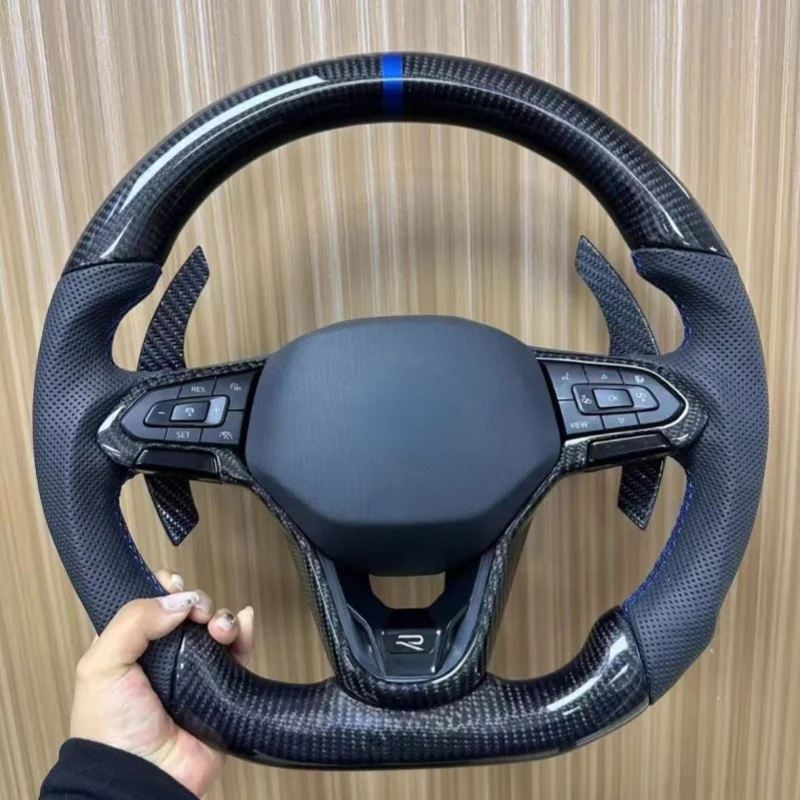 

Car Steering Wheel for Volkswagen VW Golf 8 MK8 Golf 7 MK7 Golf 6 MK6 Arteon Jetta Scirocco Carbon Fiber Steering Wheel