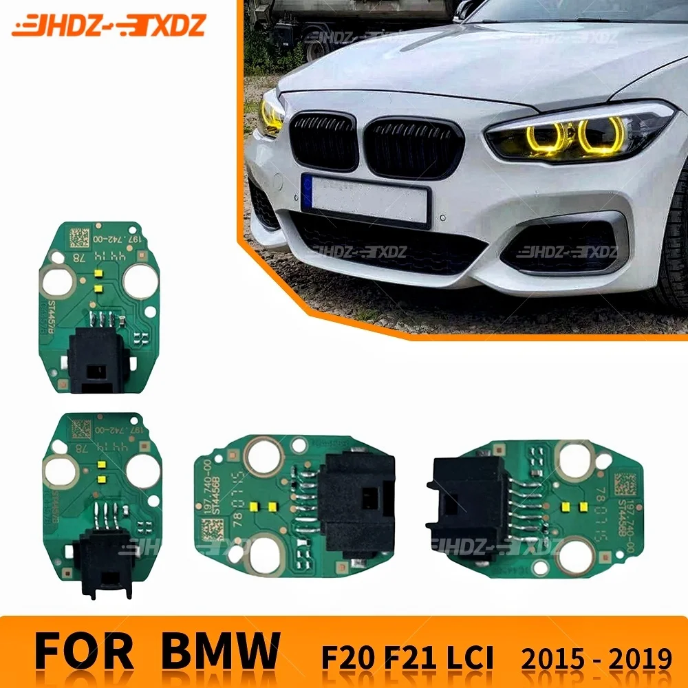Lemon Yellow Angel Eyes DRL LED Boards For BMW 1 Series F20 F21 LCI 2015-2019 Headlight Daytime Running Light Module 63117428425