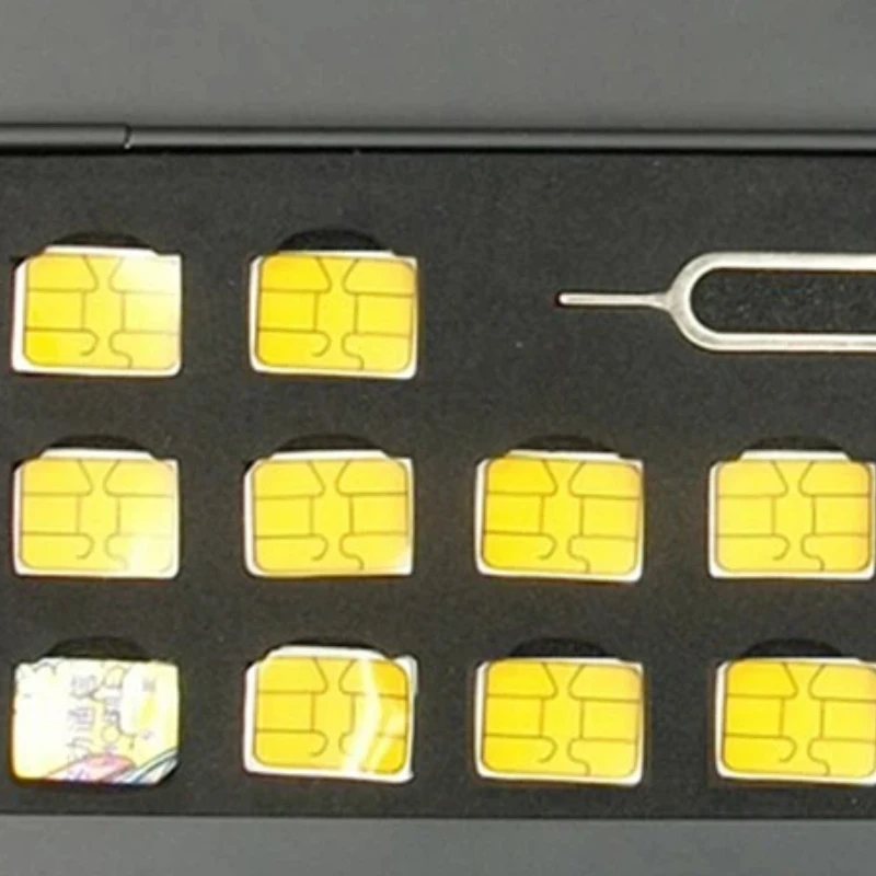 الألومنيوم المحمولة بطاقة SIM صندوق تخزين 12 فتحات نانو 1 فتحة بطاقة دبوس مايكرو بطاقة الذاكرة حامي