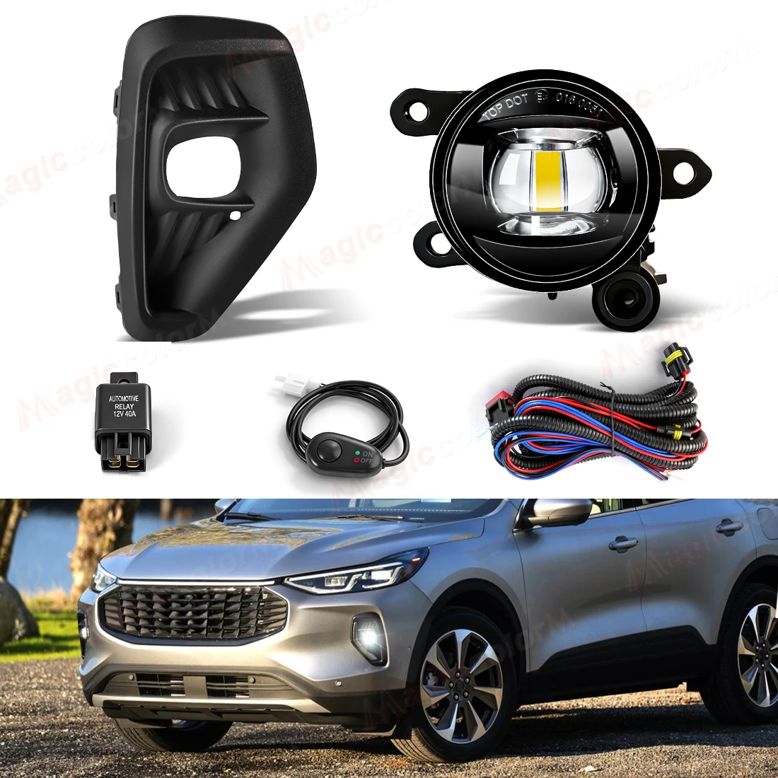 

Для Ford Escape 2023 2024 светодиодные противотуманные фары дневные ходовые огни фары переднего бампера белый желтый дневной свет автомобильные аксессуары 12 В