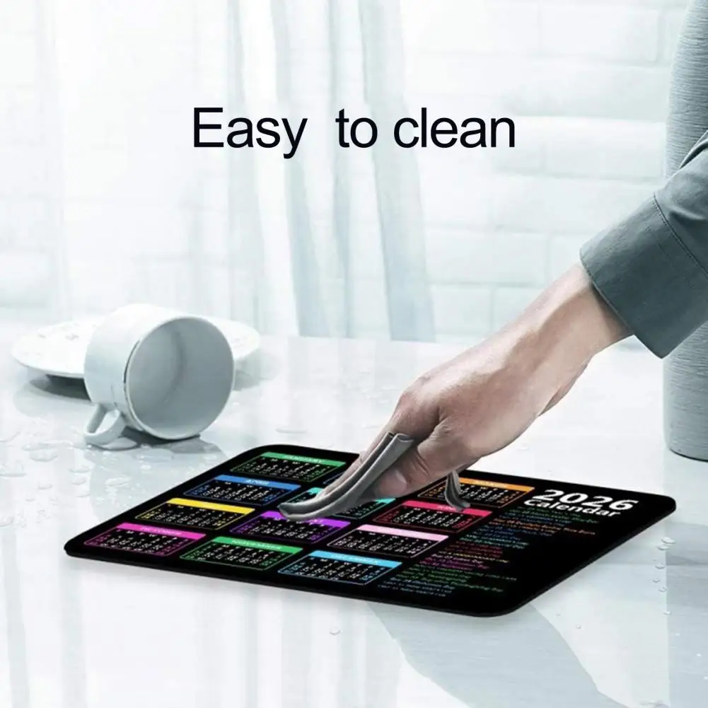 لوحة ماوس مع تقويم 2026 لوحة ماوس غير قابلة للانزلاق 2026 لوحة ماوس تقويمية للمنزل والمكتب قاعدة مطاطية مضادة للانزلاق للكمبيوتر #5