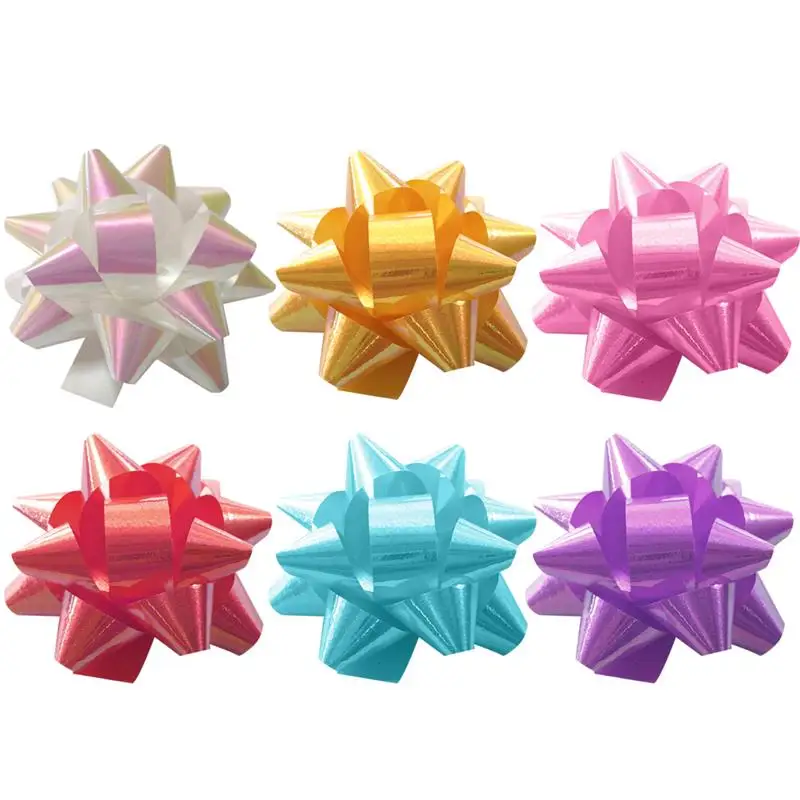 

70pcs 2-inch Boxed PVC Star Lace Ribbon Christmas Gift Wrapping Gift Box Decoration(Mixed Color) Bows To decorate