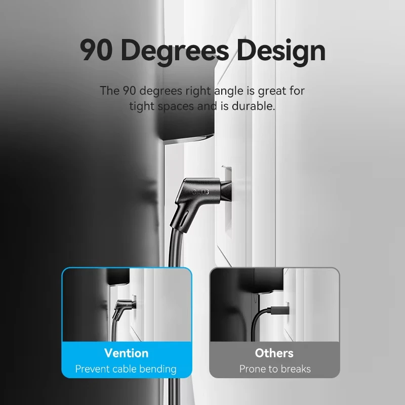 Vention CAT8 كابل إيثرنت 40Gbps 2000MHz 360 درجة تدوير CAT 8 شبكة الإنترنت Lan الحبل للكمبيوتر PS 4 راوتر RJ45 كابل 5 متر