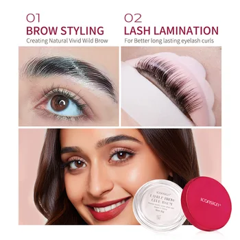 ICONSIGN Tutkal Balsamı Kirpik ve Kaş Kaldırma Hızlı Sabitleme Şekli Kaş ve Kirpikler Kaldırma Su Geçirmez Balmumu Bitki Ekstra Güzellik Makyaj Araçları