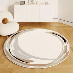 Modern Style Bedroom Decor Round Carpet Light Luxury Carpets for Living Room Thicken Plush Lounge Floor Mat Home Fluffy Soft Rug