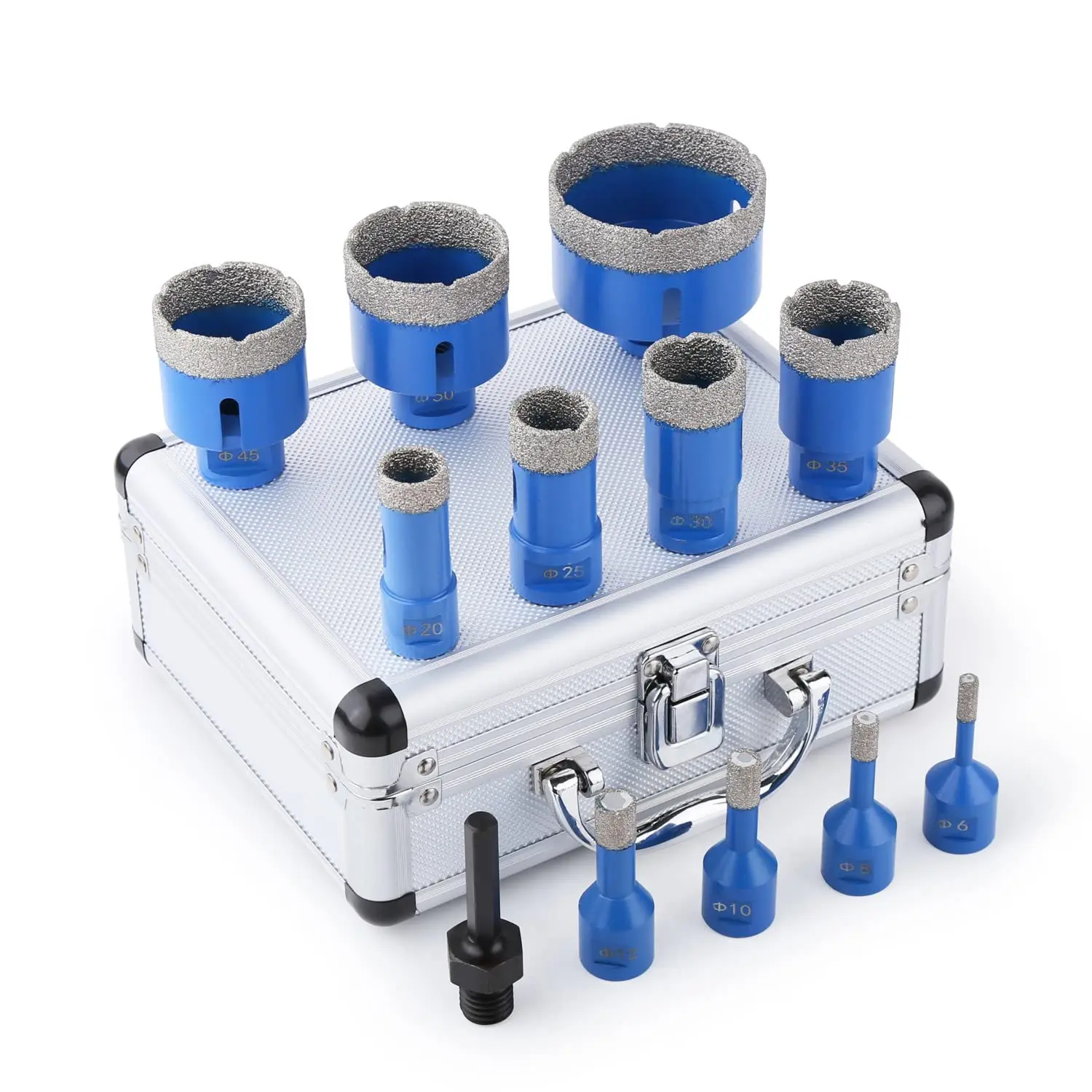 

12PCS Diamond Core Drill Bits 6-68mm M14 Thread Vacuum Brazed Angle Grinder Masonry Hole Saw for Marble Ceramic Granite Concrete