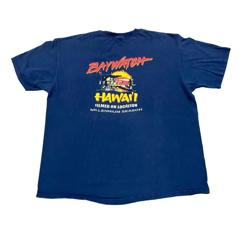 Vintage Y2K Baywatch Hawai'I Millenium Temporada 2 Camiseta del equipo de cine Xl