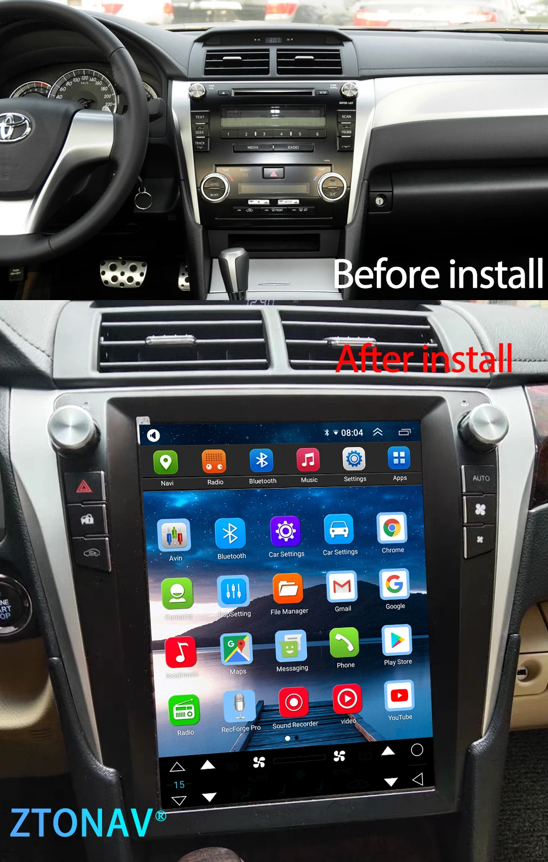 Android 13 Large Screen For Toyota Camry 2012 2013 2014 2015 2016 2017 Car Radio Multimedia Player Car GPS Navigation Carplay