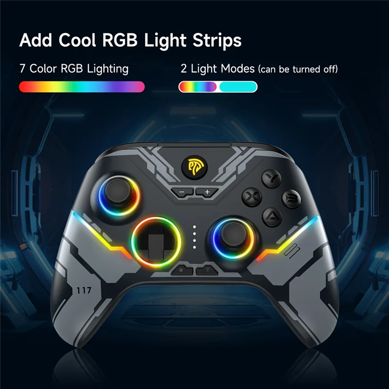 Gamepad wireless AS95-X15, controller PC per PC Windows, telefono Android/IOS, interruttore, luce RGB, gamepad joystick Hall Installazione semplice