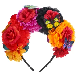 Mexican Flower Day of the Dead Headpiece Flower Flower Headband Hawaiian BOHO Floral Festival gifts party headress