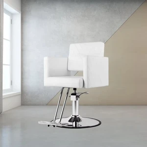 Hydraulic Barber Chair 360 Swivel Hair Styling Chair White Beauty Salon Equipment for Beauty Salon