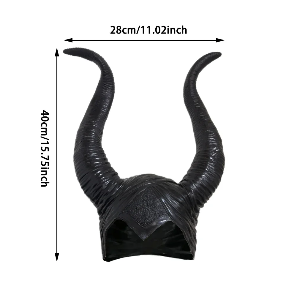 Maleficent Black Queen Witch Demon Horns Hat and Mask Cosplay Animal Headpiece Halloween Headdress Dress Up Party Costumes Props