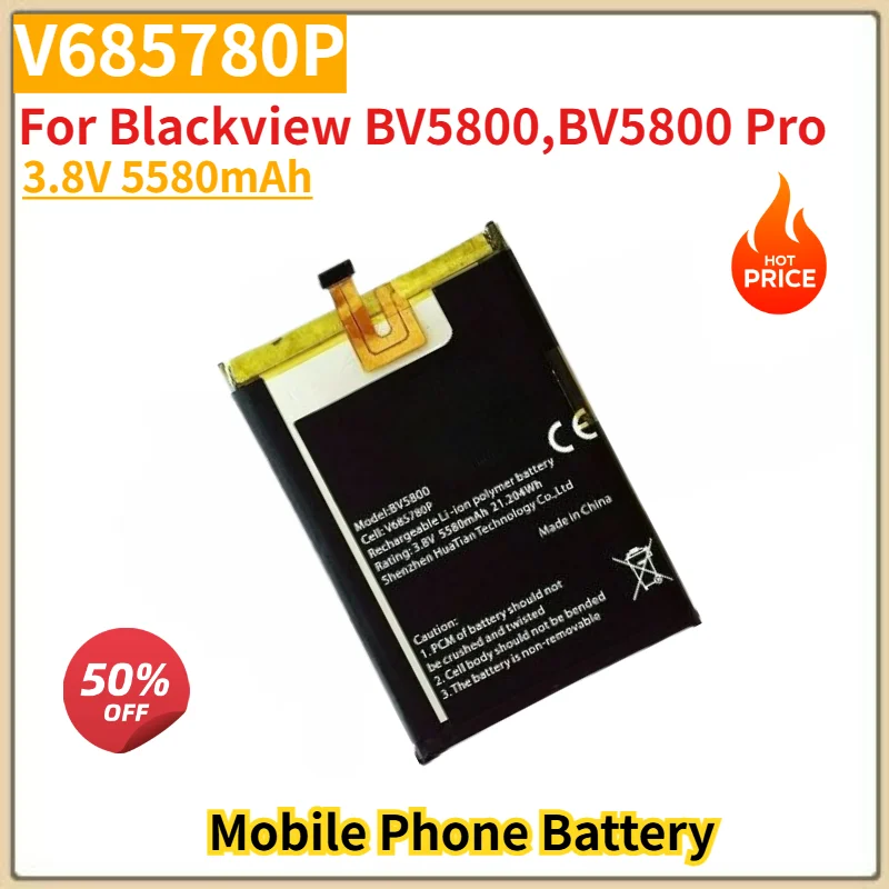

V685780P High Quality Phone Battery 3.8V 5580mAh for Blackview BV5800,BV5800 Pro Brand New Replacement Battery