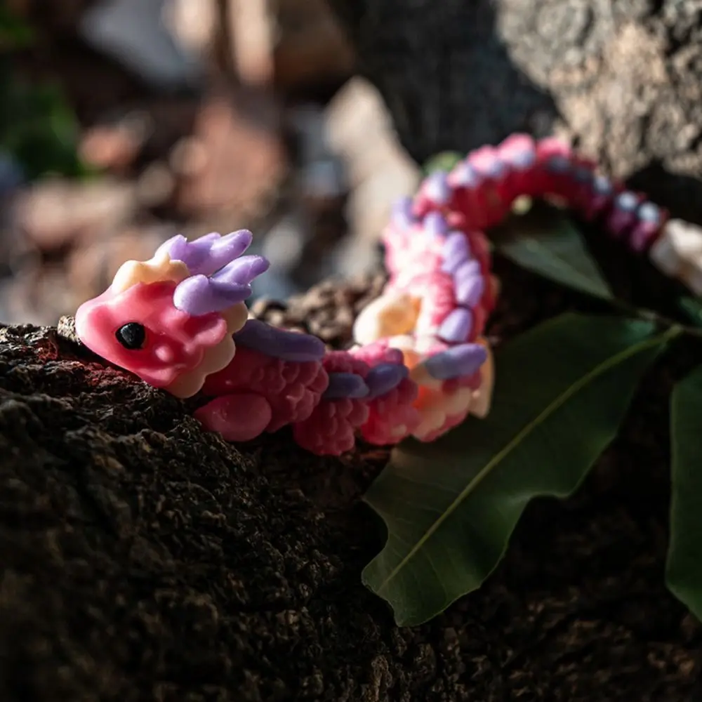 طويل الشعر ثلاثية الأبعاد مطبوعة التنين مكتب المنزل المنقولة المشتركة التنين لعبة مجسمة التدرج الحرف لعبة التنين عمل الشكل #5